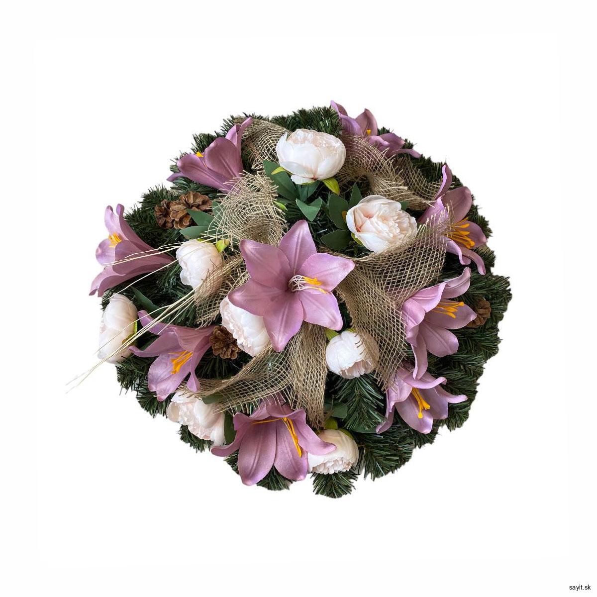 Umelý smútočný veniec Violet Circle