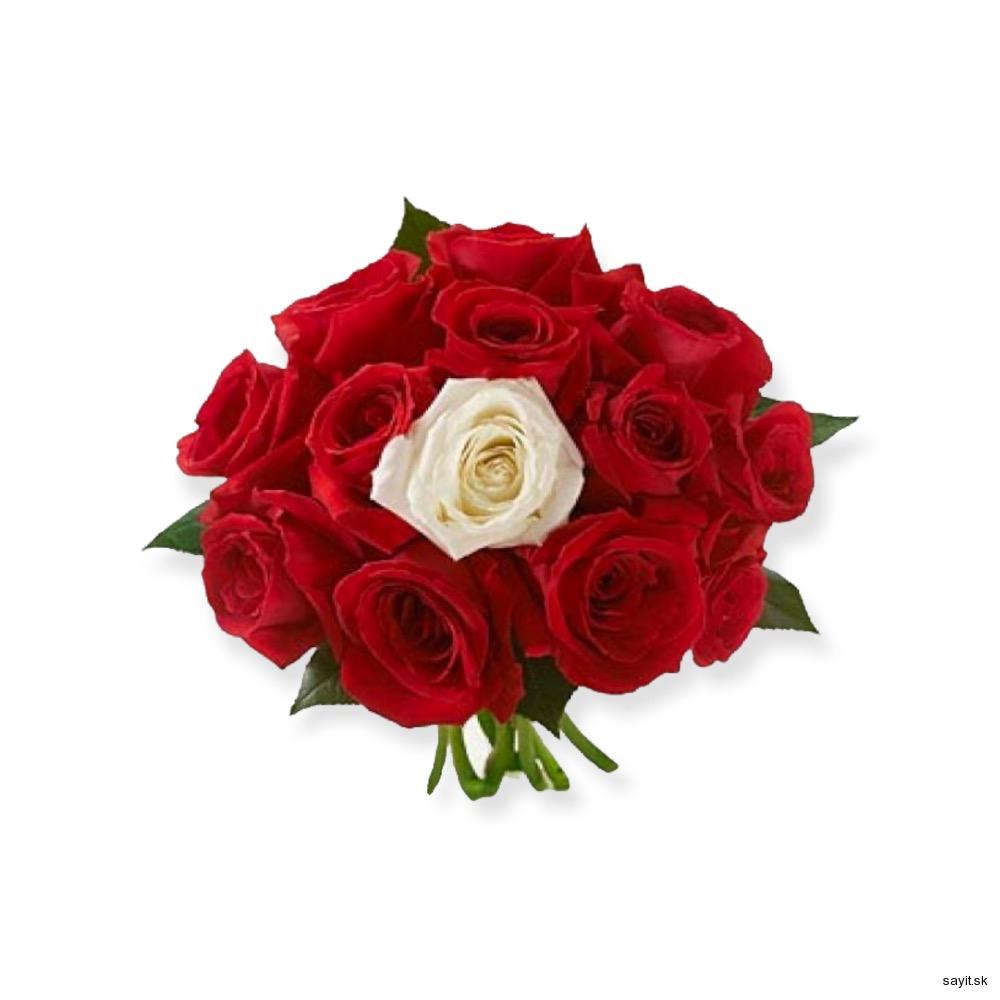 Kytica červených a bielych ruží 41 - Bouquet of roses 41
