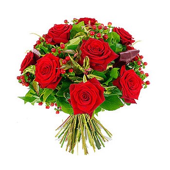 Kytica červených ruží a hypericum - Ross
